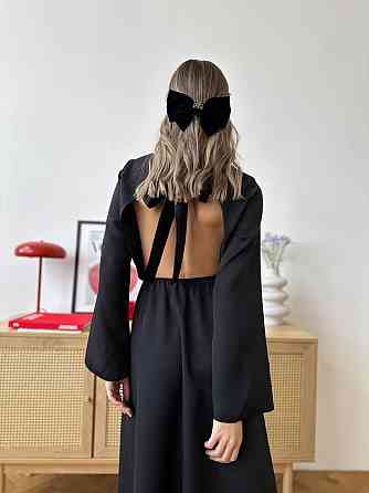 Женское романтическое платье с открытой спиной Черный Одесса