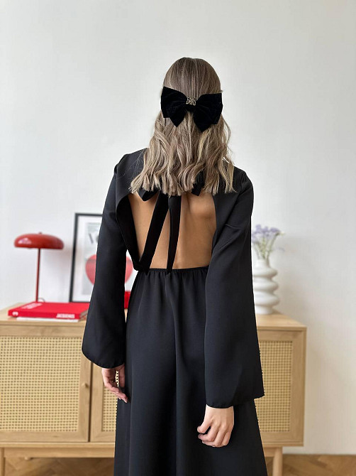 Жіноча романтична сукня з відкритою спиною Чорний Одеса - фото 5