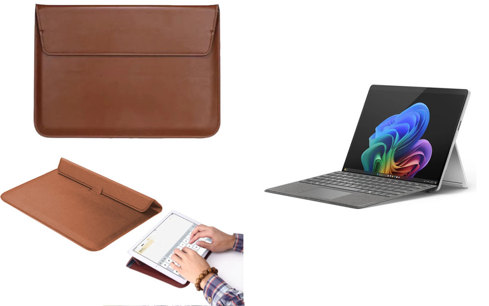 Чохол-конверт VitoCase для Microsoft Surface 11 pro Copilot+, з функцією підставки для планшета Коричневий Київ - фото 1