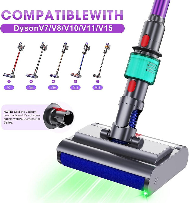 Насадка-моп для Dyson V7 V8 V10 V11 V15 електрична миюча з баком для чистої і брудної води чорна Київ - фото 4