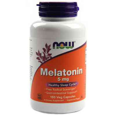 Аминокислота Now Foods Мелатонин, Melatonin, 5мг, 180 капсул (NOW-03556) Винница