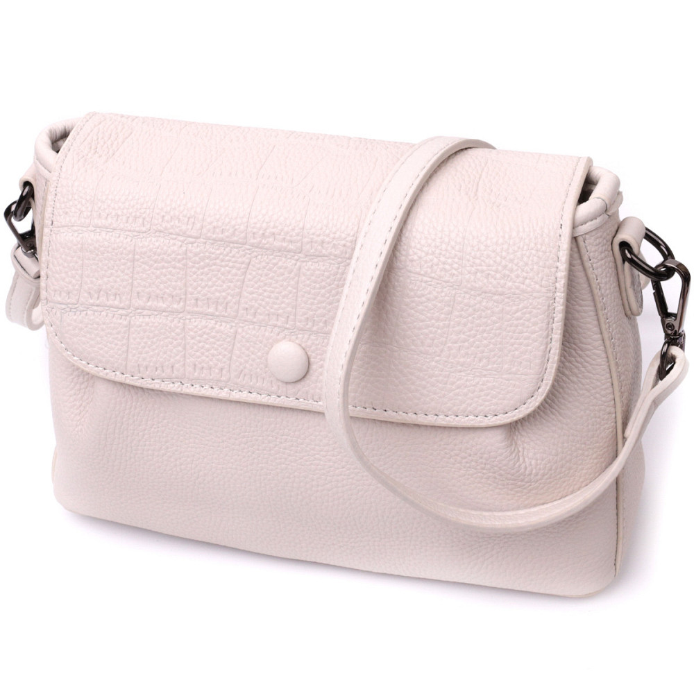 Умопомрачительная женская сумка из натуральной кожи Vintage 22331 Белая Киев - изображение 1