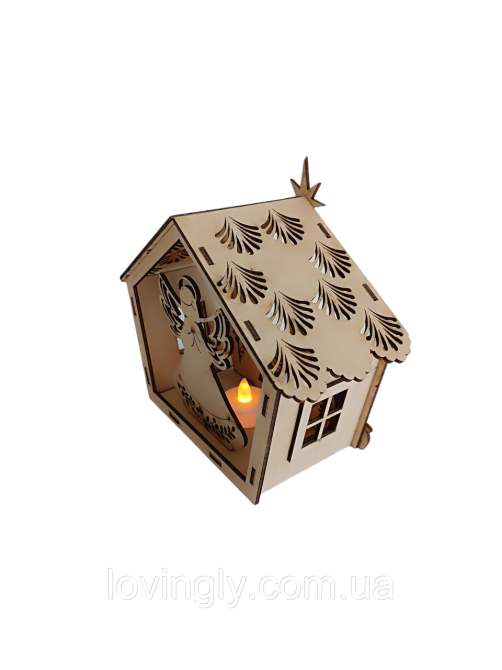 Деревянный вертеп-ночник с LED подсветкой - праздничная декорация и символичный подарок на Рождество Ирпень - изображение 3
