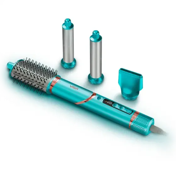 зеленый Фен стайлер VGR V 474 4 в 1 фен для волос 4 насадки 1400 Вт быстрая сушка укладка объем выпрямления завивка защита от перегрева профессиональн Коломыя