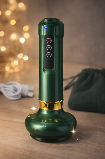 зеленый Вакуумный массажер для корректировки фигуры и антицеллюлитного массажа с подогревом Коломия - фото 1