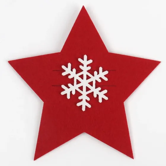 Новогодние кармашки для столовых приборов Звездочки 15 на 15 см красный Киев