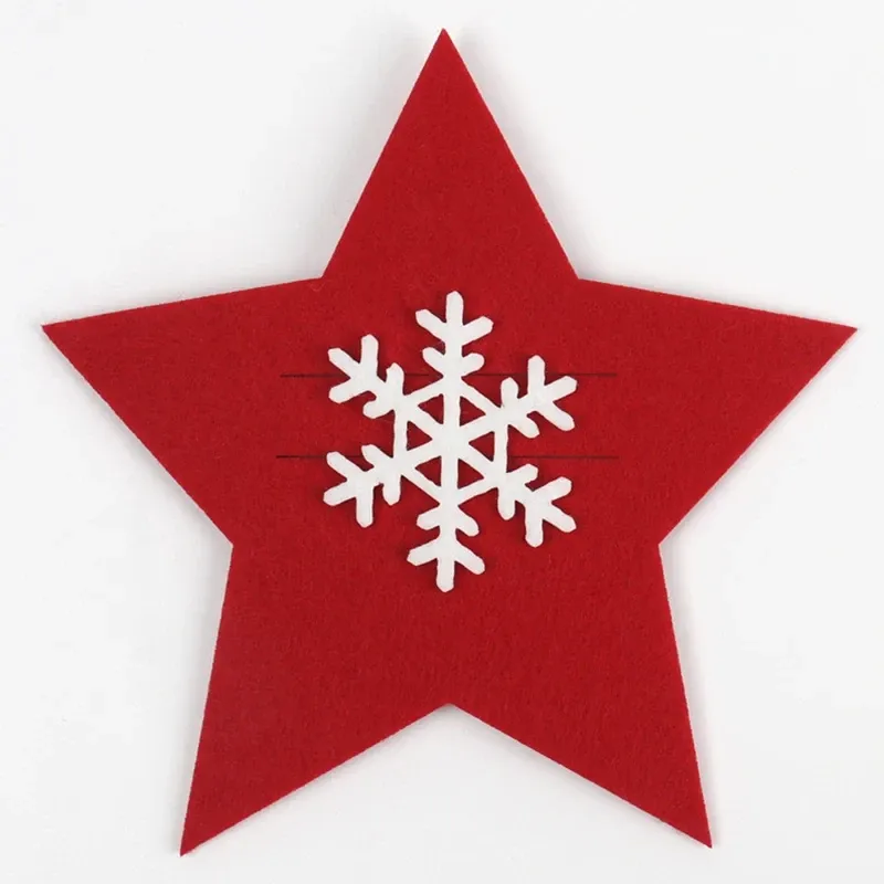 Новогодние кармашки для столовых приборов Звездочки 15 на 15 см красный Киев - изображение 5