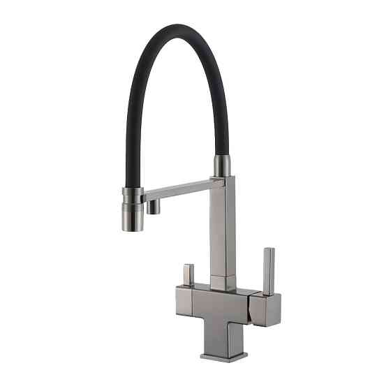 Смеситель для кухни с подключением к фильтру GAPPO G4395-59 с гибким изливом, графит Киев