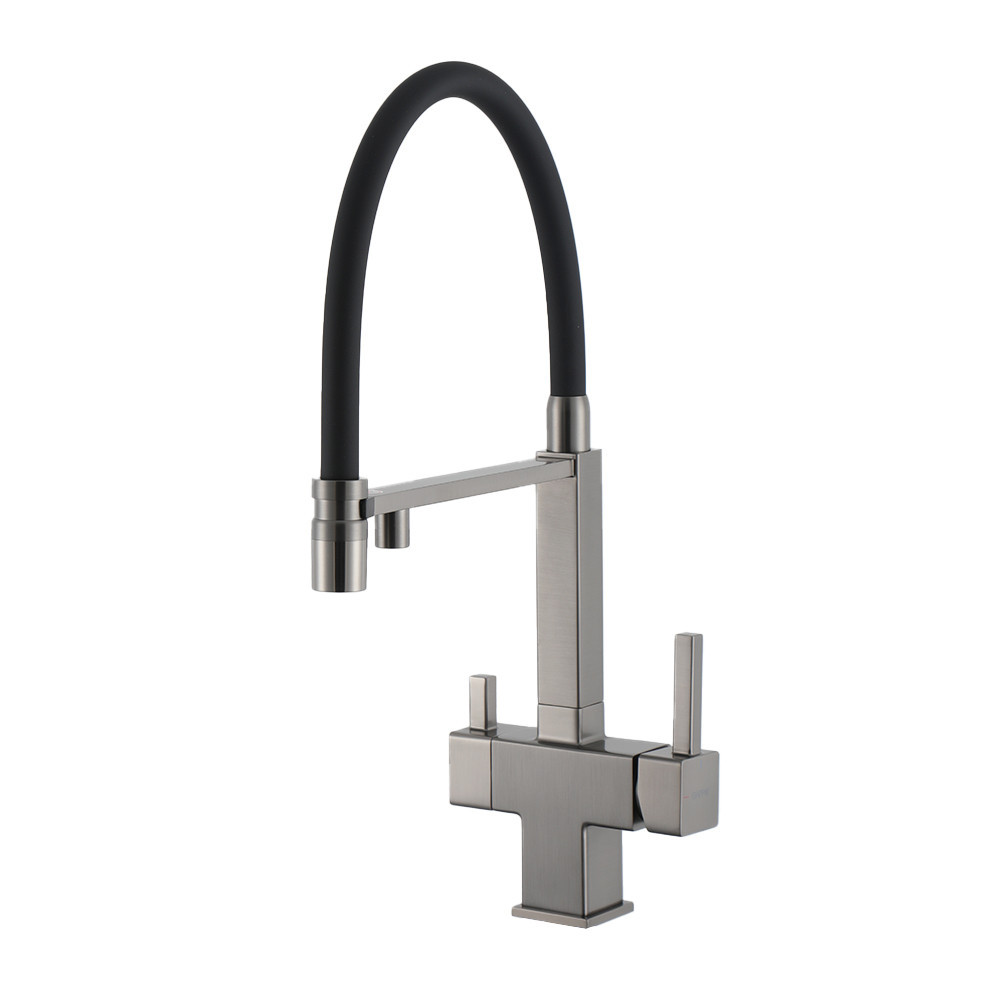 Змішувач для кухні з підключенням до фільтру GAPPO G4395-59 з гнучким виливом, графіт Київ - фото 1