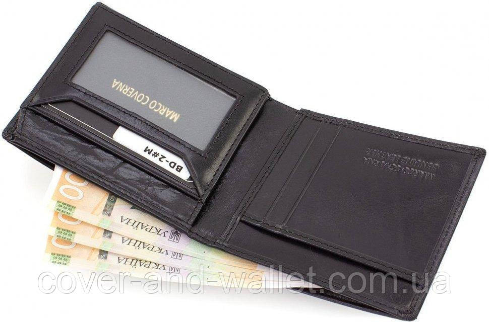 Тонкий кожаный мужской кошелек без застежки Marco Coverna BD-2 Киев - изображение 10