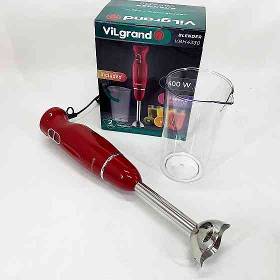 Побутовий потужний подрібнювач продуктів ViLgrand VBH4330 400 Вт, Блендер для збивання крему і соусів LR-39 Івано-Франківськ