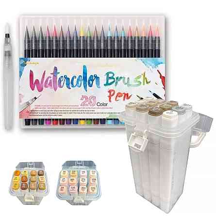 Набір скетч маркерів Touch Smooth на спиртовій основі 12 штук НА ВИБІР + 20 кольорів акварельних маркерів з пензликом Кам'янець-Подільський