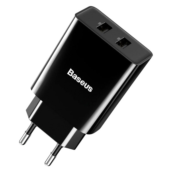 Мережевий зарядний пристрій Baseus Speed Mini Dual USB 10.5W CCFS-R01 (Чорне) Николаев - изображение 1