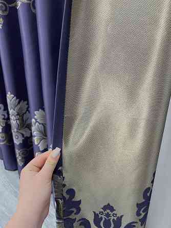 Комплект готових штор VR-Textil з вишивкою гладдю № 2053ш Синій 200х270 см 2шт (32-389) Київ