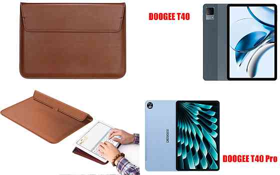 Чохол-конверт VitoCase для Doogee T40, з функцією підставки для планшета Чорний Коричневий Київ