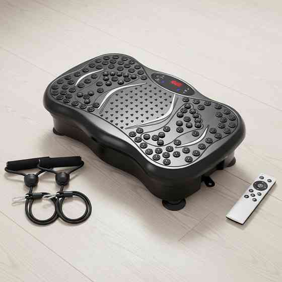 Фитнес-платформа до 150кг + 2 эспандера и пульт / Тренажер с виброплатформой для упражнений на все тело Киев