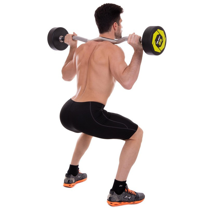 Штанга фіксована вигнута поліуретанова Zelart 2690-35 довжина 110 см 35 кг Київ - фото 8