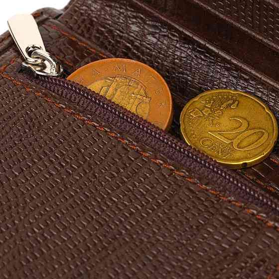 Фактурний гаманець для чоловіків з натуральної шкіри з тисненням CANPELLINI 21927 Коричневий Київ