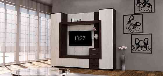 Стенка в гостиную под ТВ Exo-1, Дуб Крафт Белый/Венге Магия, 2160х420х1850 Львов