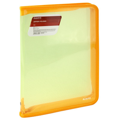 Папка на молнии Axent объемная A4 550 мкм Прозрачная Желтая (1801-25-A) Винница - изображение 1