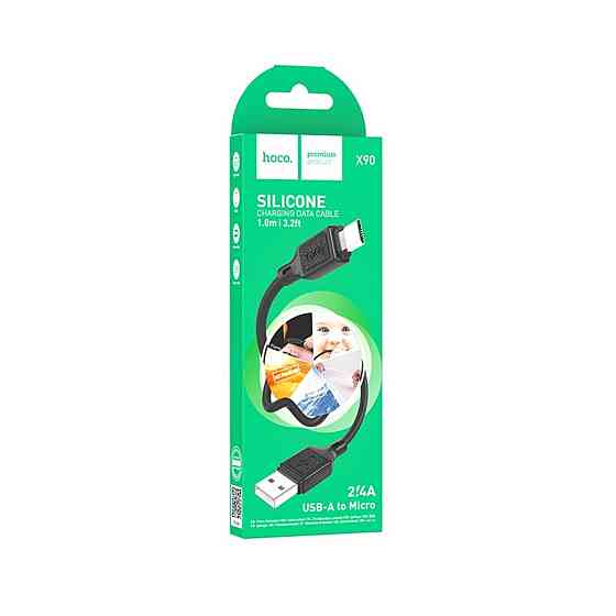 Кабель HOCO X90 Cool silicone charging data cable for Micro Black Київ