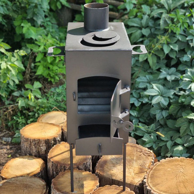 Буржуйка піч дачна міні 3 мм для опалення приміщень, готування, пічка з колами Київ - фото 3