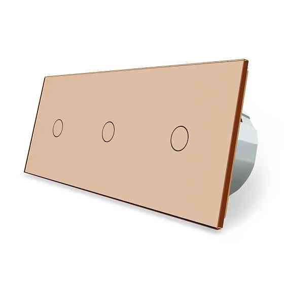 LIVOLO Сенсорний диммер 3 сенсора (1-1-1) Livolo золото скло (VL-C701D/C701D/C701D-13) Коломыя