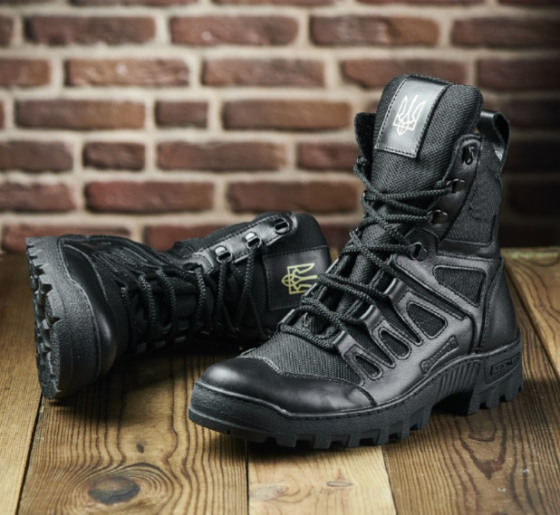 Чоловічі шкіряні черевики демісезонні (чорні) PATRIOT BRC-4 Харків