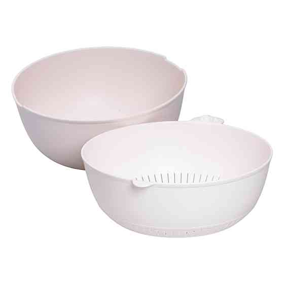 Миска-друшляк 2 в 1 для миття овочів, фруктів та зелені 29.5×21×11 (см) друшляк пластиковий 4 (л) Сірий HP-45-7BE Коломыя