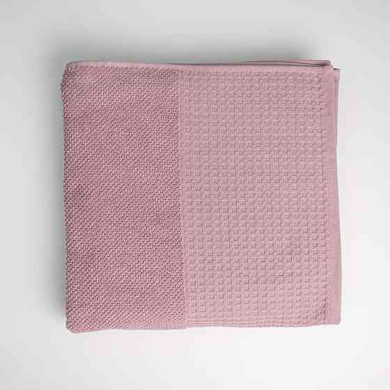 Банний рушник Вафельний Бордюр GM Textile 70х140см 450г/м2 (Пудра) Суми