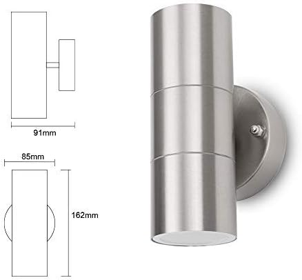 Фасадний настінний світильник ELD Lighting WALL2-BK Twin Up/Down GU10 IP44 вологозахищений вуличний, чорний Київ - фото 4