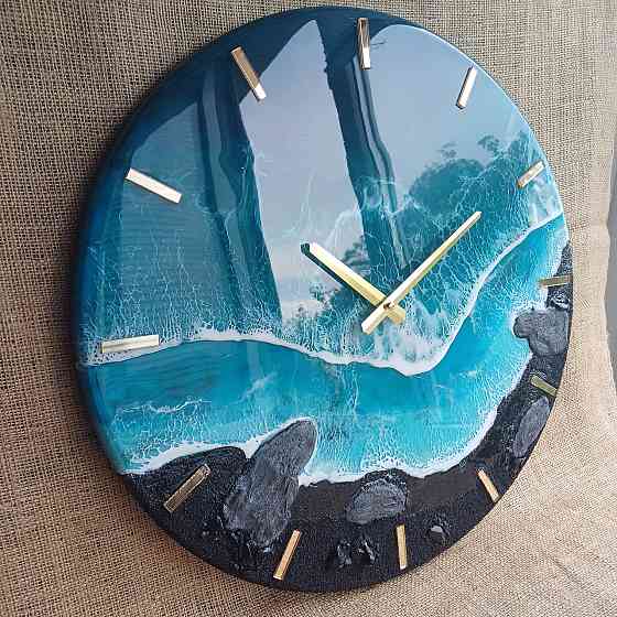 Годинник настінний 50 см з епоксидної смоли ручної роботи Дніпро