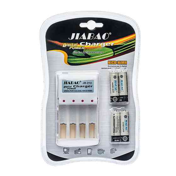 Зарядний пристрій для акумуляторів Jiabao + 4 шт. AA в комплекті / на 4 AA/AAA R3/R6 1.2V /3278 Дніпро