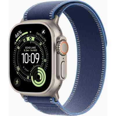 Смарт-часы Apple Watch Ultra 3 GPS + Cellular 49mm Natural Titanium Case with Blue/Bright Blue Trail Loop - M/L (MEWU4QP/A) Винница