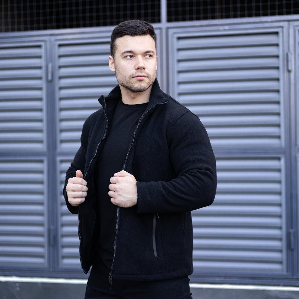 Тактична флісова кофта Pobedov Voin армійська фліска для військових ВСК військова чорна M Одеса - фото 4