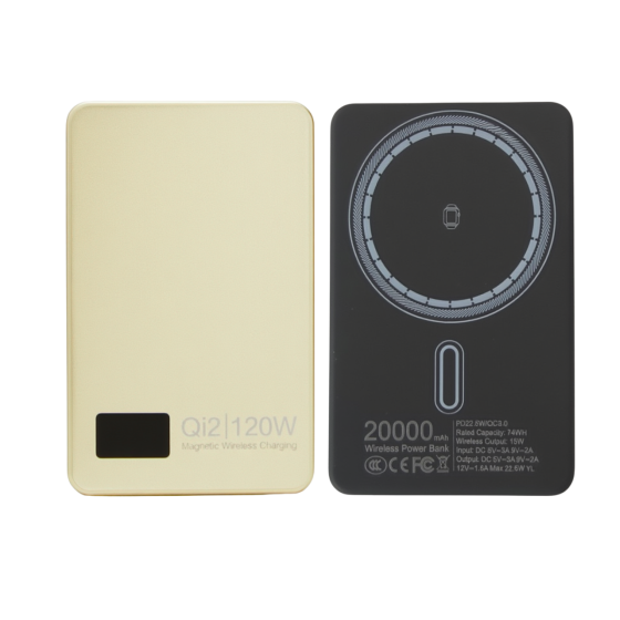 Павербанк 20000мАч для смартфона з бездротовою магнітною зарядкою, бездротовий Power Bank для iPhone магсейф Gold Кам'янець-Подільський