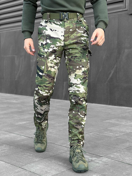 Штани карго чоловічі весняні з кишенями мультикам Pobedov Static Київ - фото 1