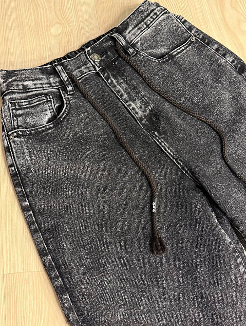 Джинсы женские Vanver 82081 палаццо широкие талия на резинке со шнурком черные, черный, З4, 34, 94 см, 120 см Киев - изображение 2