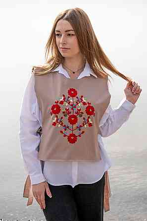 Вишита жилетка, жилетка — вишиванка  льон стрейч Київ