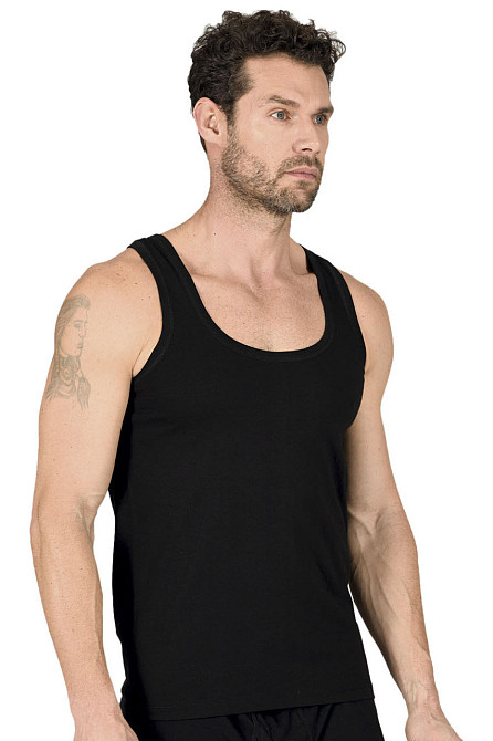 Чоловіча майка — Чорна 100% бавовна Ozkan 11407-2 XL Київ - фото 2