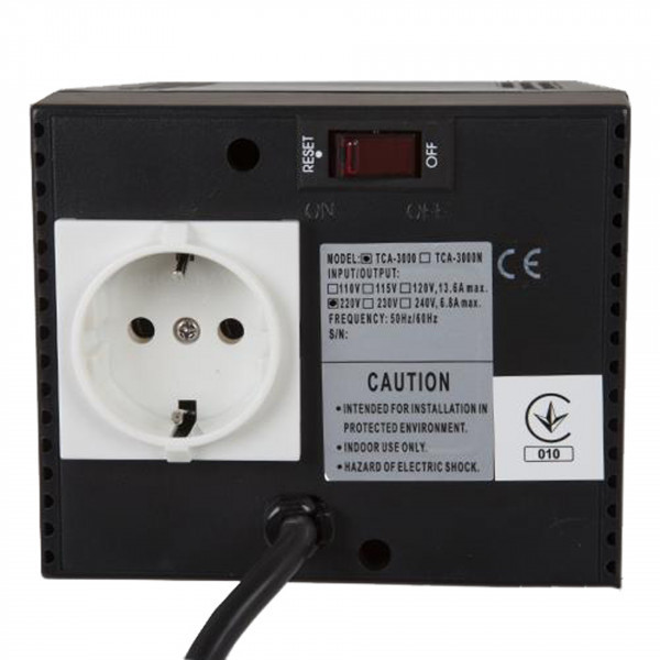 Стабілізатор напруги PowerCom TCA-3000 чорний, 1500Ват (TCA-3K0A-6GG-2261 ) Київ - фото 2