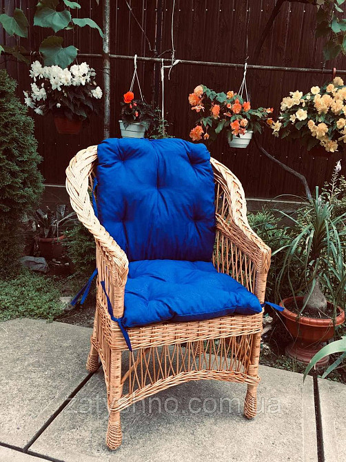 Крісло із лози з подушкою Київ - фото 7