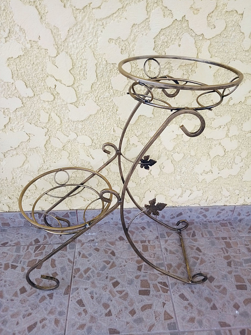 Подставка кованая для цветов «Сани» на 2 вазона, стойка под цветы, вазон Киев - изображение 2
