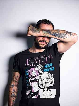 Футболка для хлопчика з аніме принтом Каваі Аніме Коу Йаморі оверсайз (зріст від 165 до 180) Чорний AnimeJ0275m Дніпро