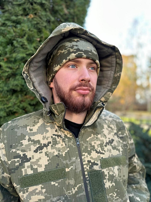 Зимний мужской бушлат (флис + синтепон) с водонепроницаемой пропиткой (Пиксель) 2XL Винница - изображение 6