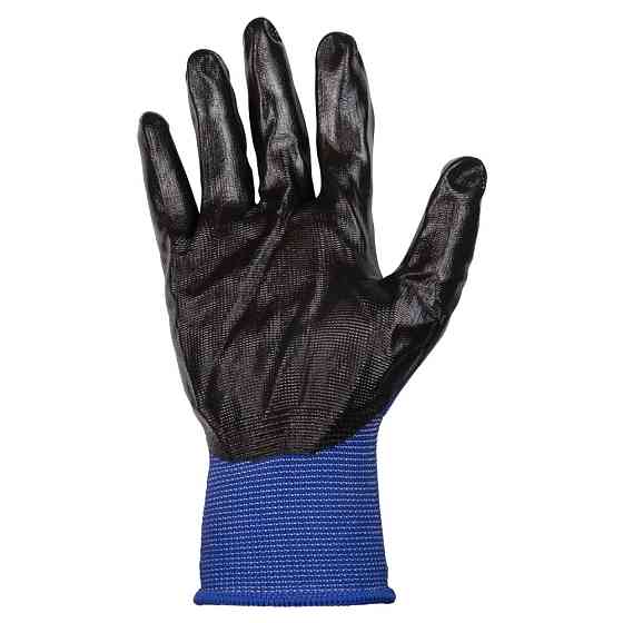Sigma Перчатки трикотажные с частичным нитриловым покрытием р10 (сине-черные манжет) КРАТНО 12 Коломыя