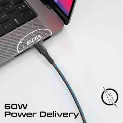 Дата кабель USB-C to USB-C cablekit-cc.black Promate (cablekit-cc.black) Вінниця