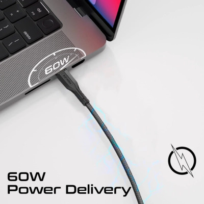 Дата кабель USB-C to USB-C cablekit-cc.black Promate (cablekit-cc.black) Винница - изображение 4