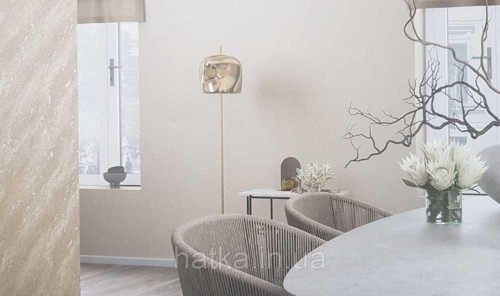 Обои виниловые на флизелине Marburg Lava метровые однотонные структурные в крошку бежевые Киев - изображение 1