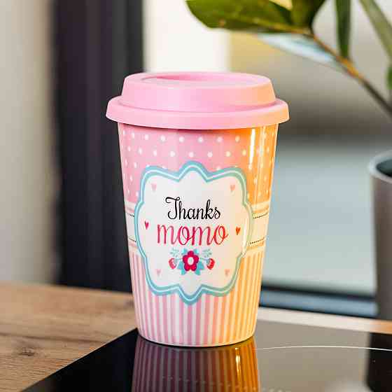 Стакан порцелянаовий 420 мл з силіконовою кришкою Thanks momo RX-N240288TM Коломия